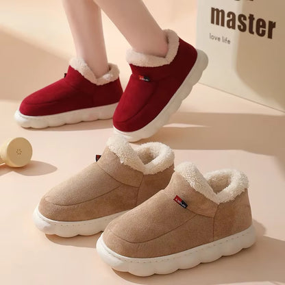 Winter Women Shoes Casual House Shoes for Men 2025 Outdoor Warm Cotton Shoes for Women Indoor Plush Padded Slippers Female